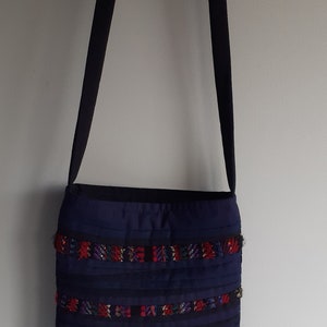 Blue Cross Body Handbag Quilted Shoulder Bag