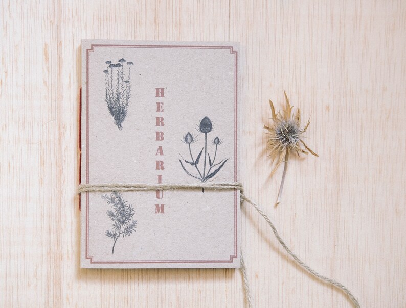 Herbarium mediterranean botanic notebook , eco friendly personalized gift for nature lover and plants lady image 6