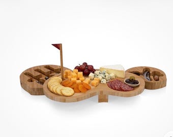 Ensemble de planches à fromage en bambou avec piège à sable Toscana avec outils de poignée de golf