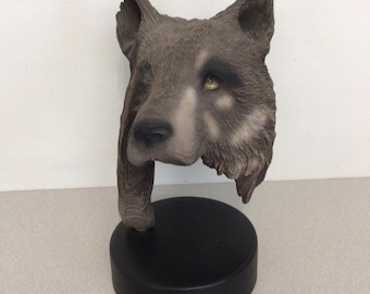 Sculpture en buste de chien Spirit de Rick Cain, édition limitée 708/2000, signée, 1991
