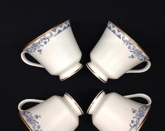 ROYAL DOULTON JOSEPHINE (4) tasses à thé Bleu ivoire H5235