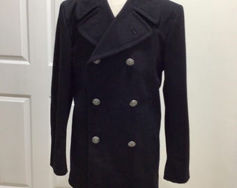 PEACOAT vintage MILITARY Issue US Navy 38R Silver Eagle Buttons