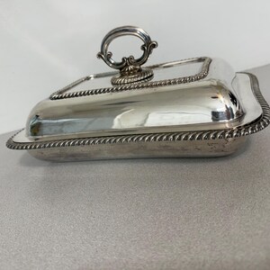 SILVER PLATED  Lidded Rectangular Entree Dish HEAVY
