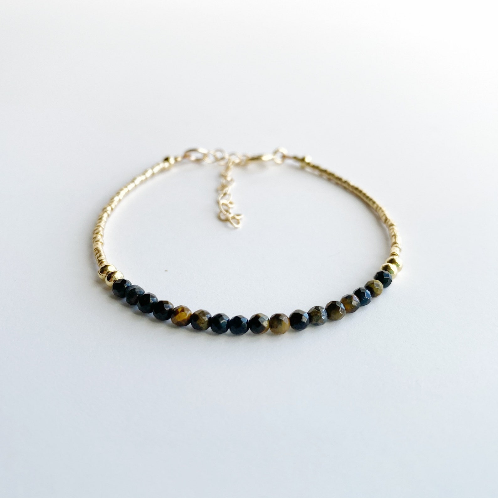 14k Gold Tiger's Eye Bracelet for Women Adjustable Etsy