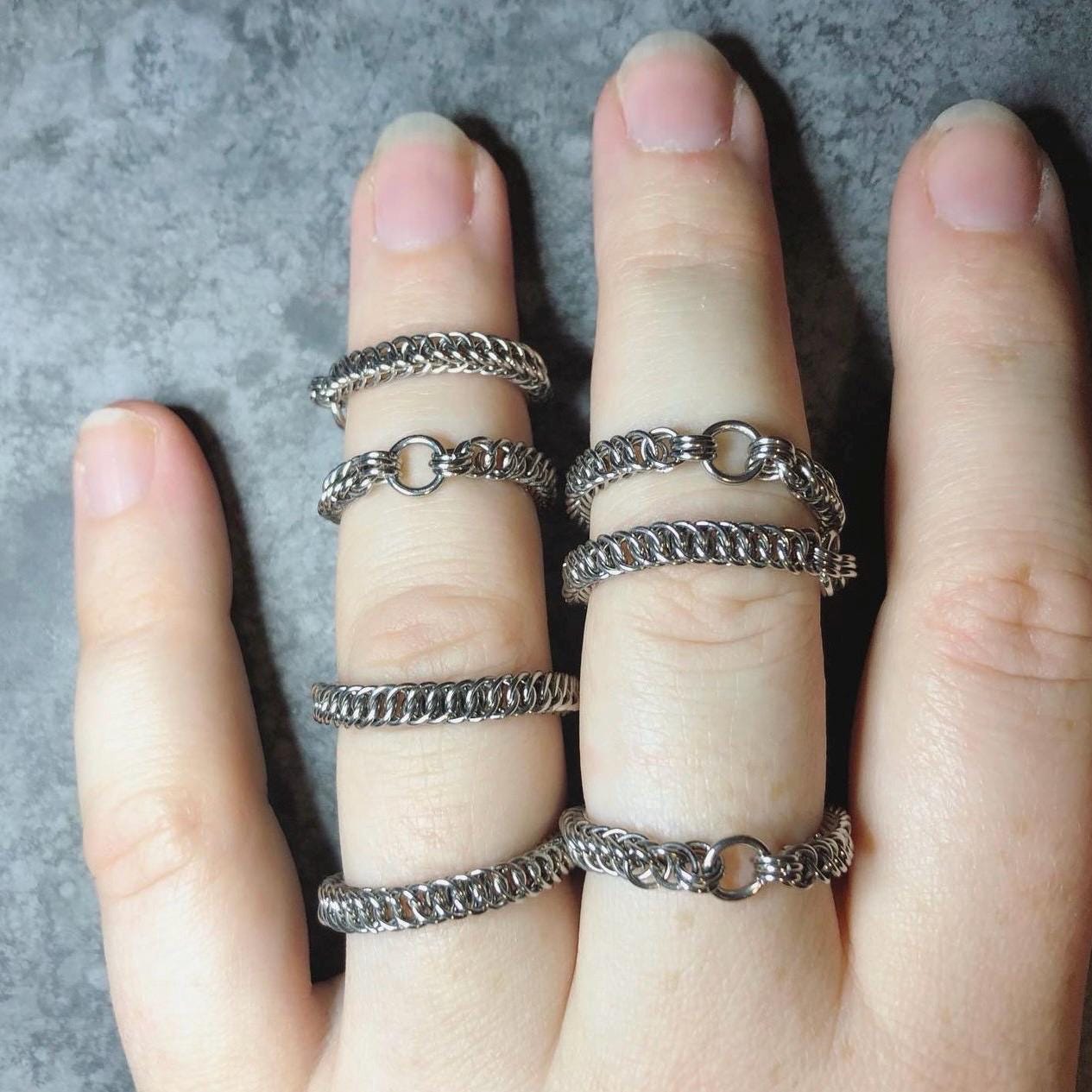 Stainless Chainmail Ring - Half Persian