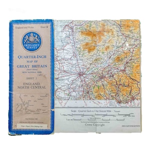 England North Central from 1946 MAP - Ordnance Survey Quarter Inch Map   -  - Good Condition