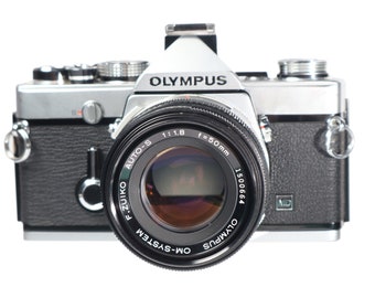 Olympus OM1n 35mm Film Camera, + Zuiko 50mm f1.8 Lens, Tested & Good Rare Classic