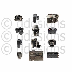 Classic Camera Digital Download - 12 Mono Images in Zip File - All 1000+ px Files