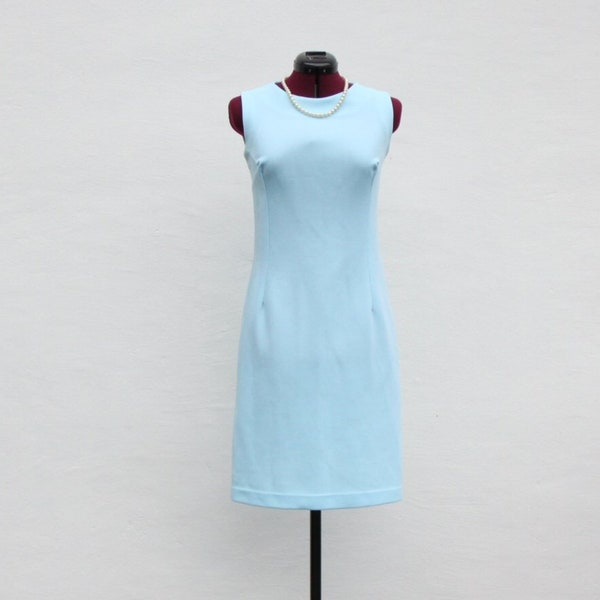 REDUCED USD 4 - Vtg 60s Light Blue Wiggle Dress {M}