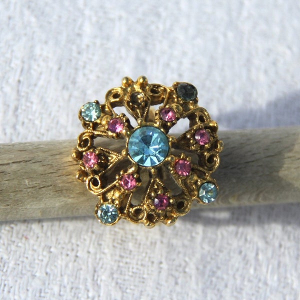 REDUCED USD 5 - Vtg 60s Hollycraft Cocktail Ring