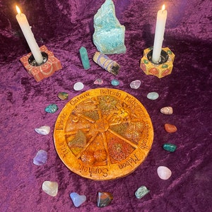 Wheel of the year Incense stick holder, Pagan, wiccan, beltaine, imbolc, Lammas, Ostara, mabon image 6