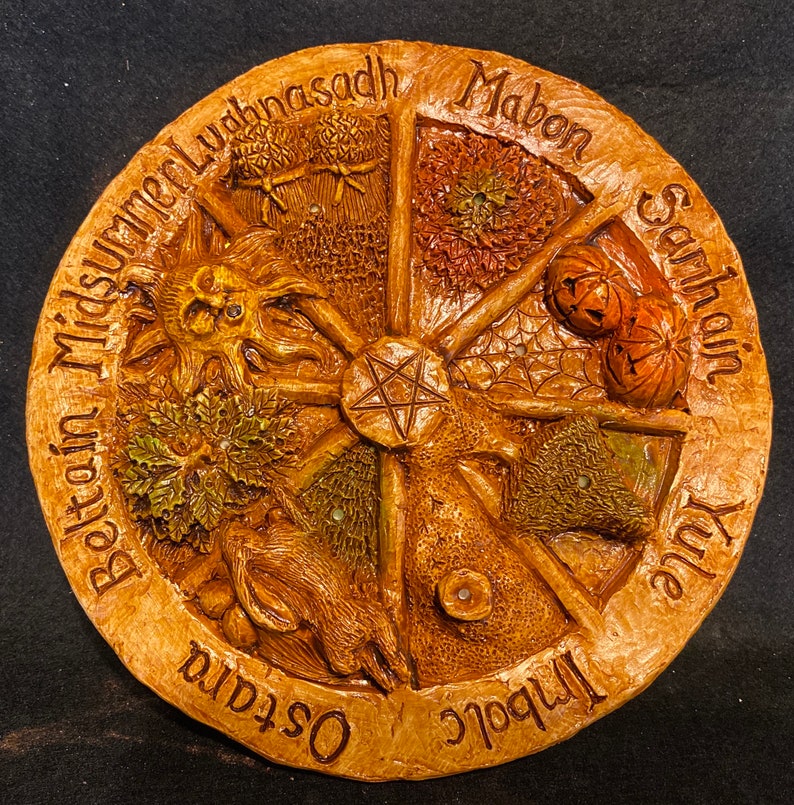 Wheel of the year Incense stick holder, Pagan, wiccan, beltaine, imbolc, Lammas, Ostara, mabon image 2