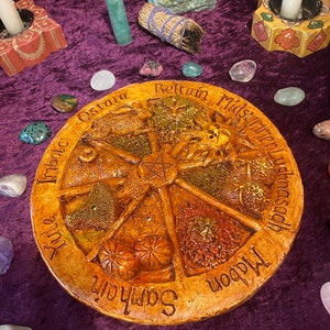 Wheel of the year Incense stick holder, Pagan, wiccan, beltaine, imbolc, Lammas, Ostara, mabon image 3