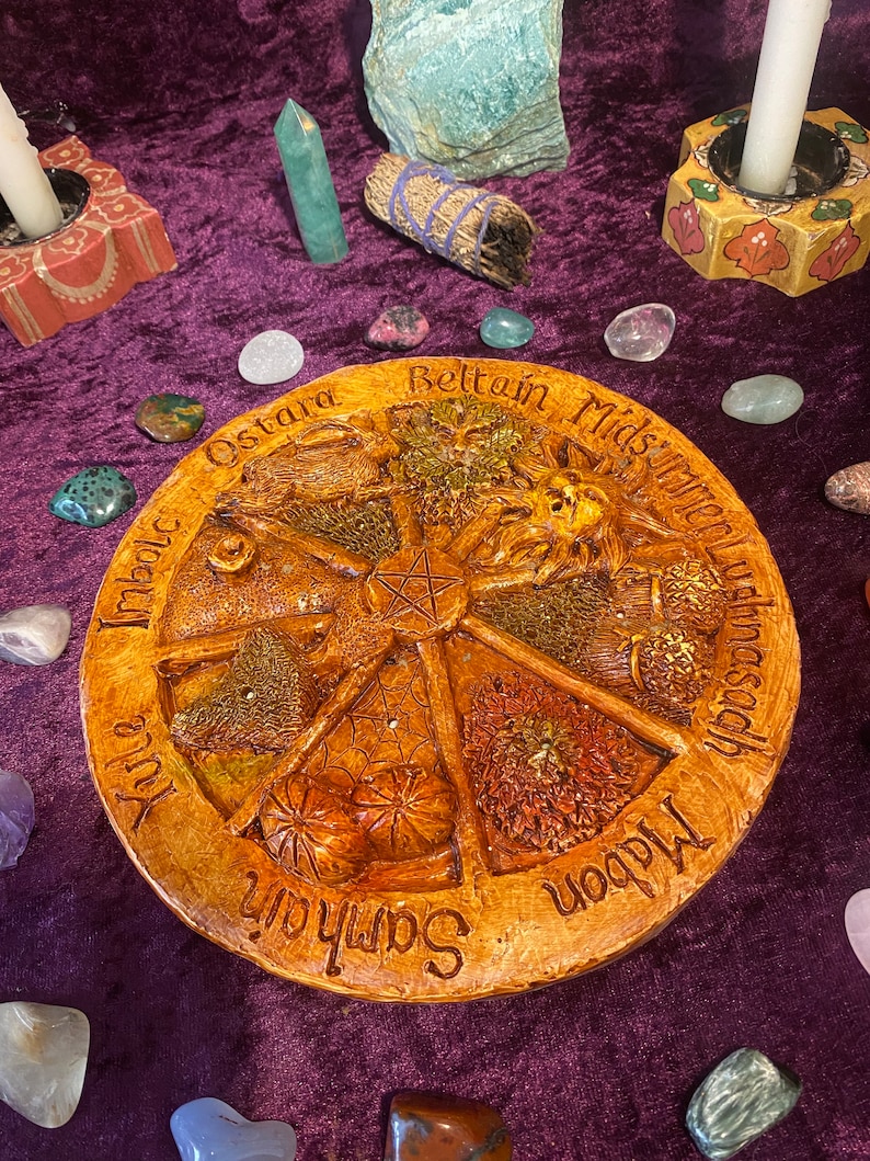 Wheel of the year Incense stick holder, Pagan, wiccan, beltaine, imbolc, Lammas, Ostara, mabon image 3