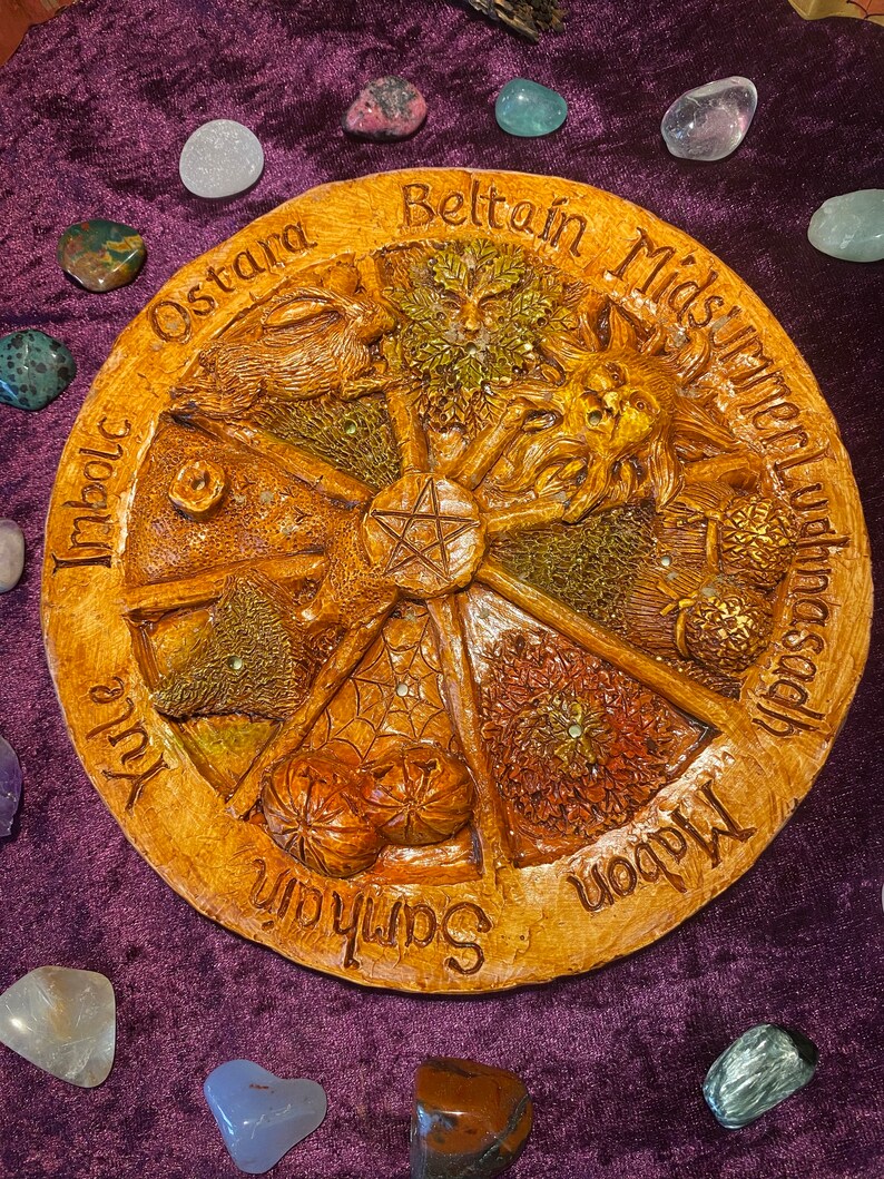 Wheel of the year Incense stick holder, Pagan, wiccan, beltaine, imbolc, Lammas, Ostara, mabon image 4