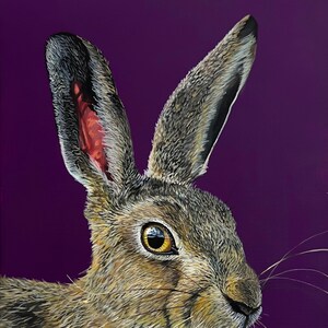 Hase Acrylbild auf Papier - Kaninchen Britische Wildtiere Tierkunst