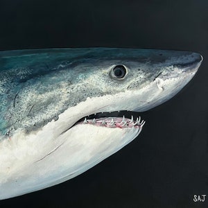 Great White Shark acrylic painting on canvas