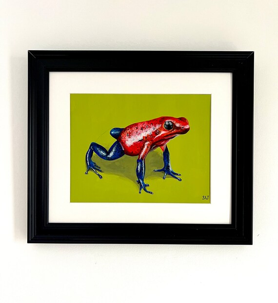 Poison Dart Frog - Original Painting 7x10 Inches - Reptile Animal