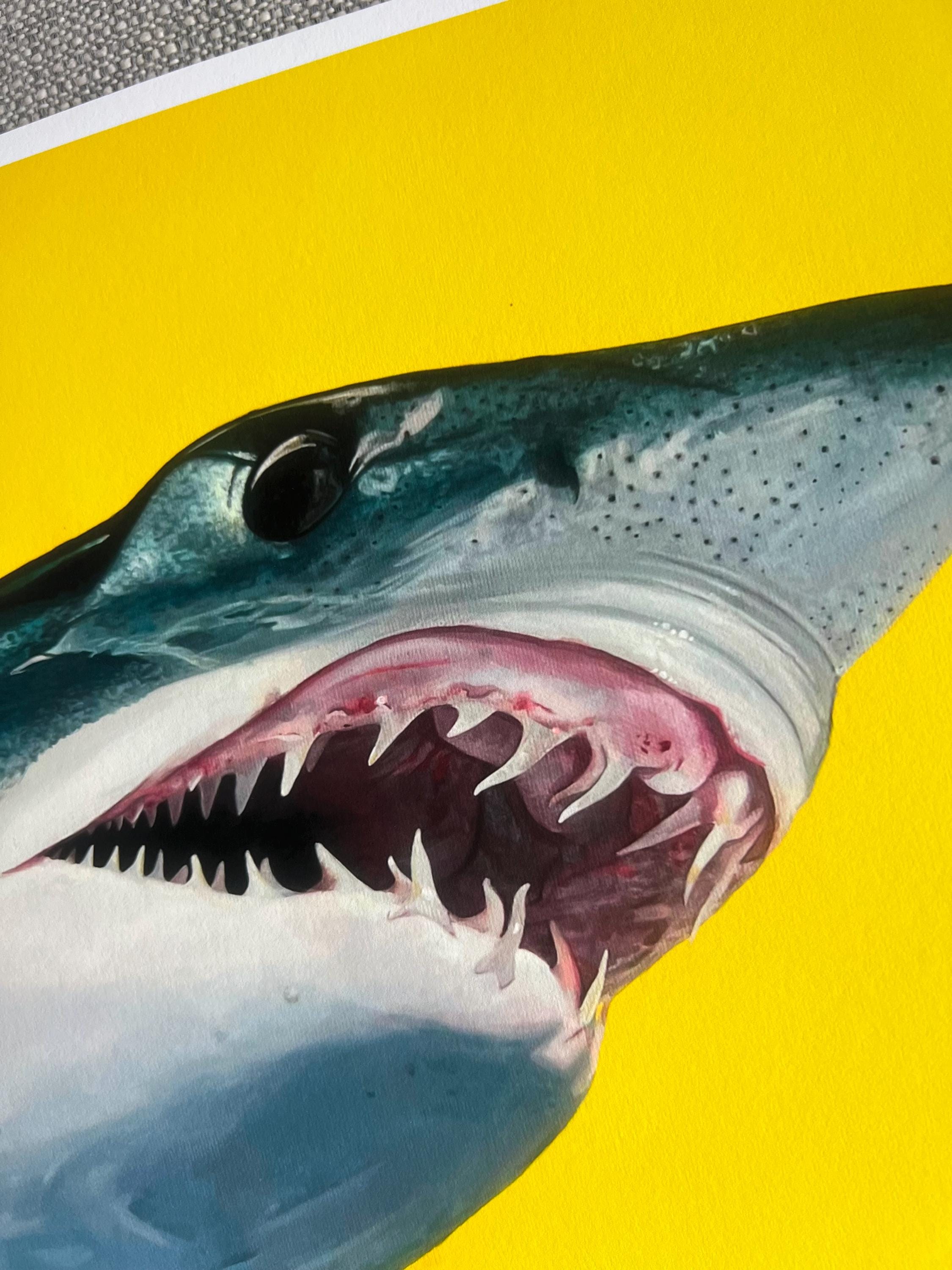 アオザメのジクレー版画：超写実的な海洋野生動物アート - Etsy 日本