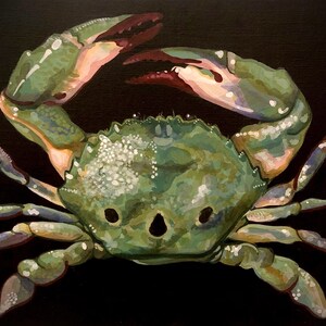 Green crab painting (optional frame)