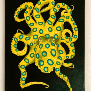 Blue ringed Octopus - Original Acrylic painting on canvas