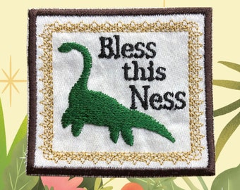 Loch Ness monster Patch for backpack, Bless this Ness, Cryptidcore, cryptozoology patches for jacket, Birthday Gift Under 10, Cryptid patch