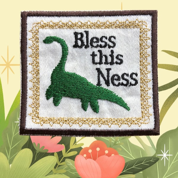 Loch Ness monster Patch for backpack, Bless this Ness, Cryptidcore, cryptozoology patches for jacket, Birthday Gift Under 10, Cryptid patch