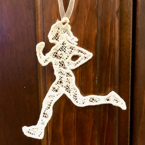 Running Christmas ornament for woman athlete, Holiday gift for mom, Celebration gift for athlete, top gift, Sports decor, unique gift image 1