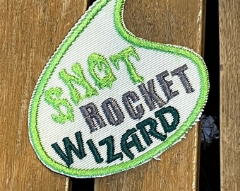 Snot Rocket Wizard iron on Patch, Turtle patch, Running Patch for backpack, marathon runner gift, patch for hat, Cyclist patch