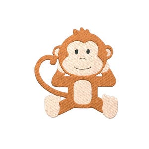 Baby Monkey Embroidery file for baby blanket, Wild animal design for burp cloth, baby animal embroidery, Cute monkey, vp3, pes, pec, jef