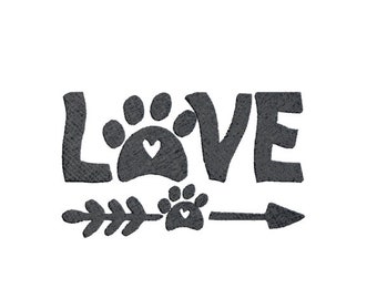 Puppy Prints Love Stickdatei, Hundemama Stickdatei, Stickdatei für Tierliebhaber, Hundeabdruck, Hundeliebe, Hundeliebe