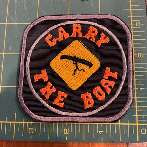 Carry the Boats patch for backpack, stay tough patch for jacket, marathon runner gift for hat, trail runner patch, triathlete gift, hardcore afbeelding 2