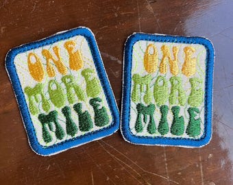 One More Mile Running Patch: Embroidered Marathon Gift