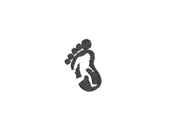 Motif de broderie empreinte Bigfoot : mini sasquatch, yéti (1,5-2,5 pouces) (téléchargement numérique)
