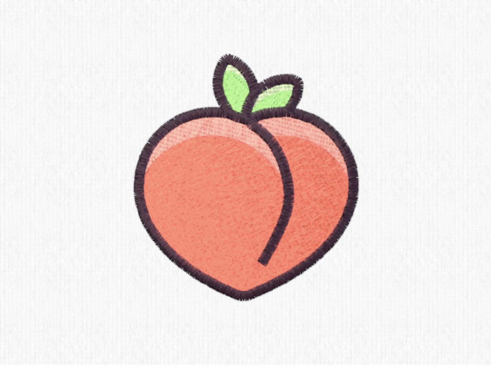 Peach Embroidery File 2 Sizes Peach Emoji Embroidery Peach Etsy