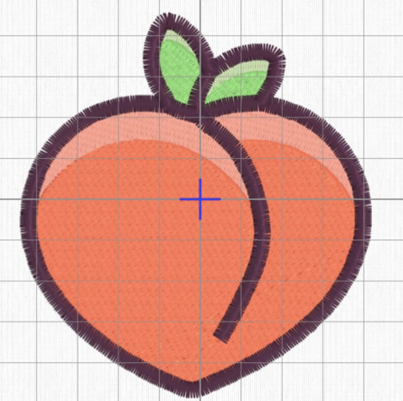 Peach embroidery design Fruit Embroidery Butt emoji design Etsy