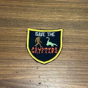 Ecology Patch for backpack, Save the Cryptids, Bigfoot patch for jacket, cryptozoology patches iron on for hat, outdoorsy, Loch Ness