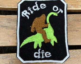 Cryptid patch for backpack, Ride or Die, Bigfoot patch for jacket, Bigfoot gifts, cryptozoology patches, Loch Ness monster, Birthday gift