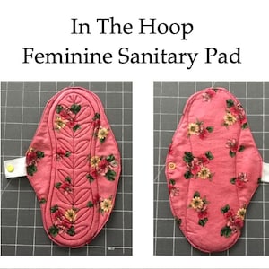 Menstrual pad pattern, 2 sizes, Sewing tutorial, Embroidery tutorial, In the hoop ), Sanitary pad pattern, maxi pad pattern, for women, girl