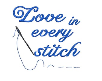 Love in every stitch machine embroidery file, Quilt label embroidery designs, funny quilt label