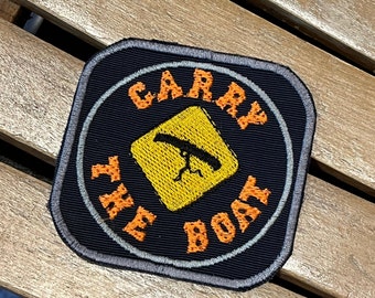 Carry the Boats patch for backpack, stay tough patch for jacket, marathon runner gift for hat, trail runner patch, triathlete gift, hardcore