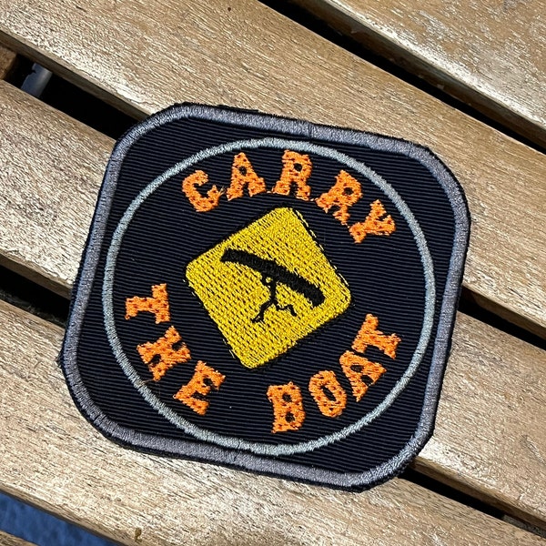 Carry the Boats patch for backpack, stay tough patch for jacket, marathon runner gift for hat, trail runner patch, triathlete gift, hardcore