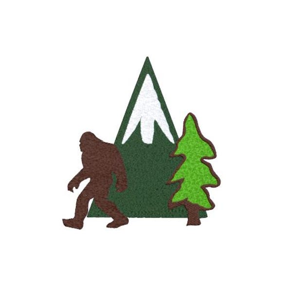 Bigfoot Embroidery Design: Mountain Scene (vp3, pes formats) (Digital Download