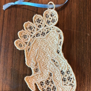 Bigfoot Lace Christmas Ornament: Cryptidcore Nature Lover Gift