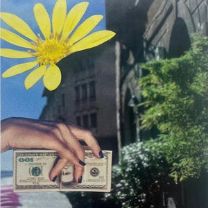 Collage analogico fatto a mano con cornice, collage di carta, arte originale, tagliato a mano, collage analogico surreale, collage con cornice, arte murale, regalo per la casa