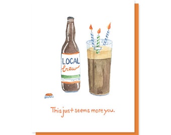Beer birthday card | Etsy