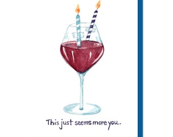 Red Wine Lover's Birthday Card