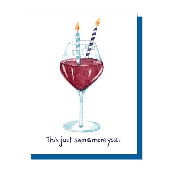 Red Wine Lover's Birthday Card