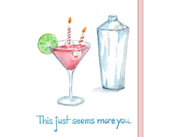 Cosmopolitan/Cosmo Cocktail Lover's Birthday Card