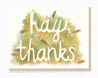 Hay, thanks - thank you card